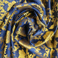 navy blue indian brocade dress fabric uk