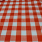 orange polycotton gingham fabric with check pattern