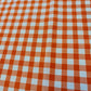 orange polycotton gingham material with check pattern for dressmaking