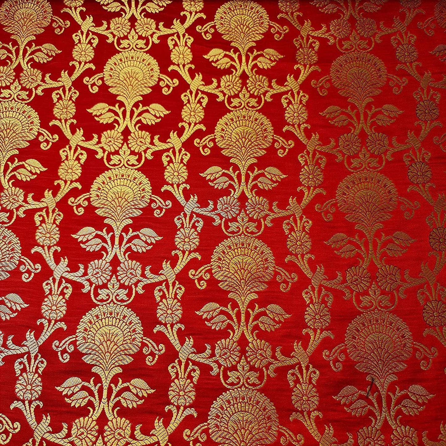 red brocade material uk for dressmaking and decor