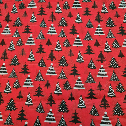 red christmas fabric uk tree design