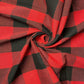 red cotton linen gingham fabric