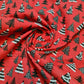 red xmas tree polycotton fabric by the metre uk