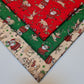 xmas material by the metre with santa and reindeer pattern