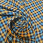 yellow and blue cotton gingham plain linen fabric