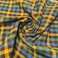 yellow, green and blue cotton gingham plaid linen fabric