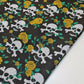 yellow roses and skull print halloween material uk